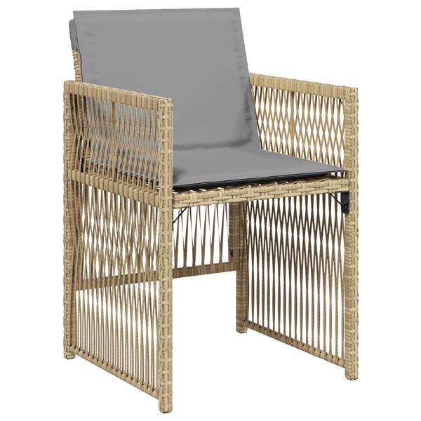Grote foto vidaxl 5 delige tuinset met kussens poly rattan beige tuin en terras tuinmeubelen