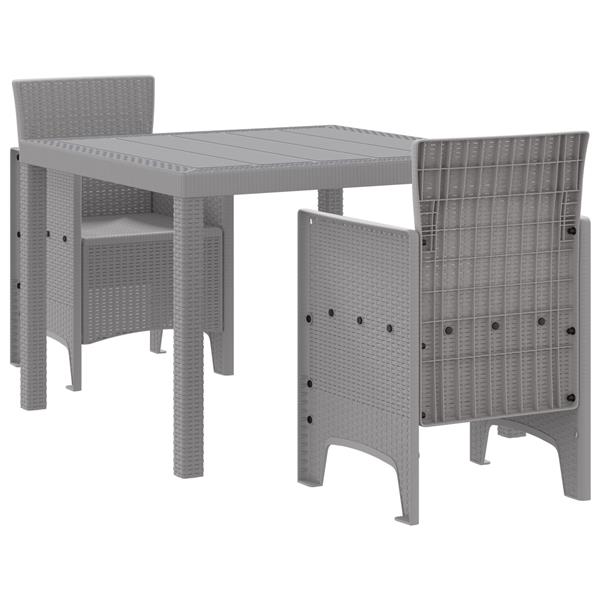 Grote foto vidaxl 3 delige tuin eetset lichtgrijs poly rattan tuin en terras tuinmeubelen