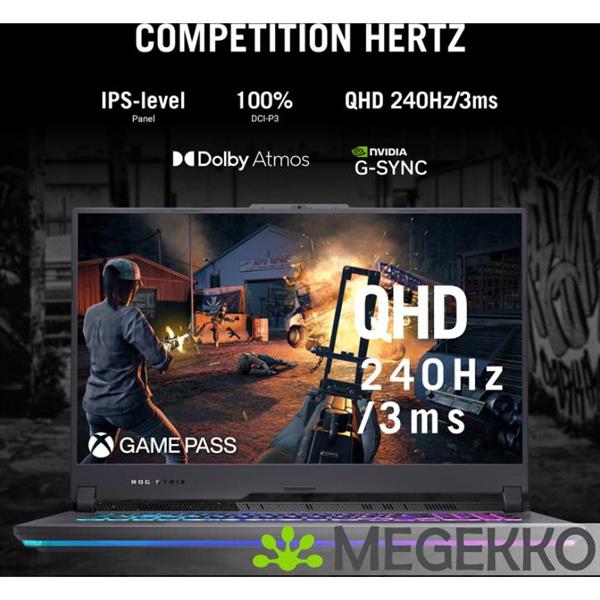 Grote foto asus rog strix g17 g713pi hx130w 17.3 amd ryzen 9 rtx 4070 gaming laptop computers en software overige computers en software