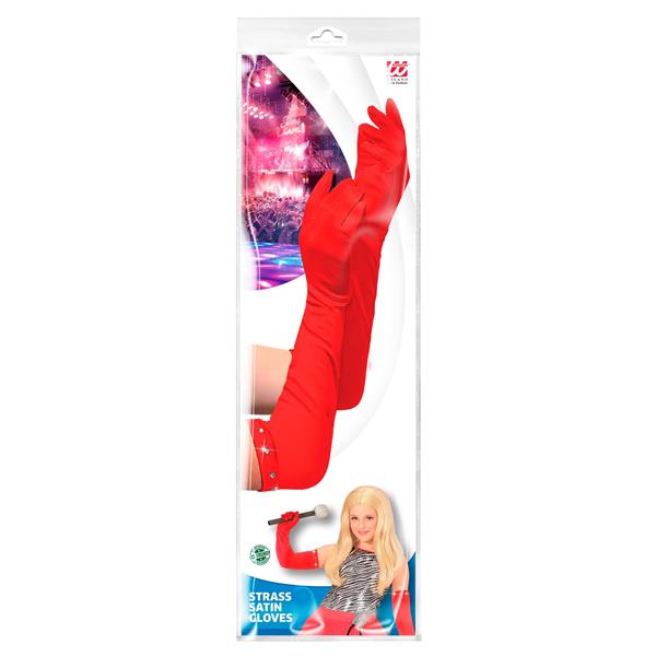 Grote foto glamourgirl handschoenen satijn kind rood verzamelen overige verzamelingen