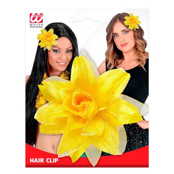 Grote foto haarclip bloem met glitter geel verzamelen overige verzamelingen