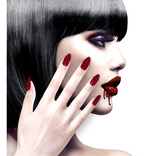 Grote foto nagels stiletto bordeaux rood verzamelen overige verzamelingen