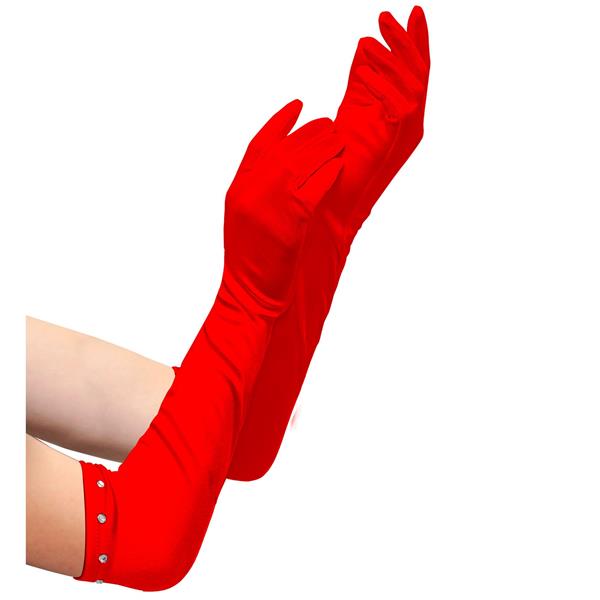 Grote foto glamourgirl handschoenen satijn kind rood verzamelen overige verzamelingen