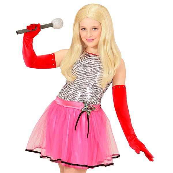 Grote foto glamourgirl handschoenen satijn kind rood verzamelen overige verzamelingen