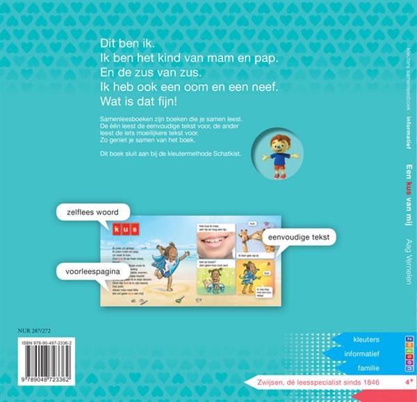 Grote foto een kus van mij kleuters samenleesboek boeken jeugd 13 jaar en ouder