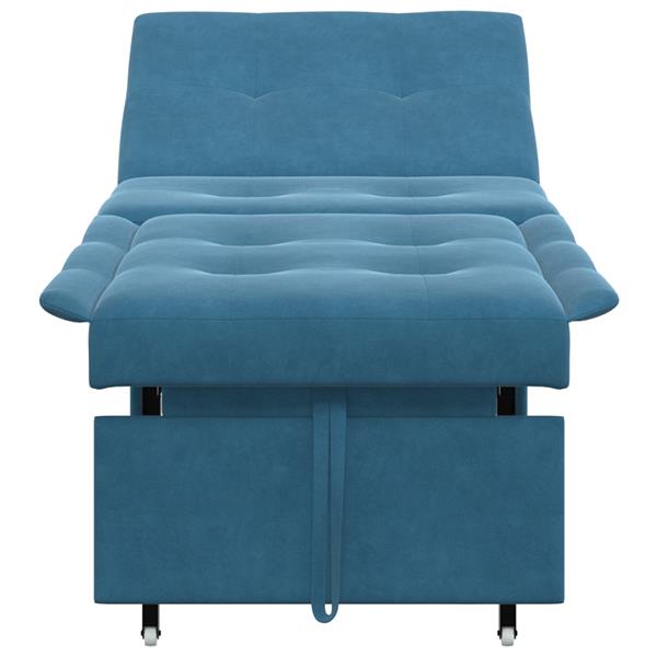 Grote foto vidaxl 3 in 1 uittrekbaar sofabed blauw fluweel huis en inrichting bankstellen