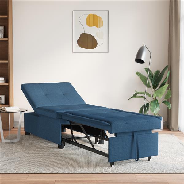 Grote foto vidaxl sofa bed 3 in 1 uittrekbaar ontwerp in blauw stof huis en inrichting bankstellen