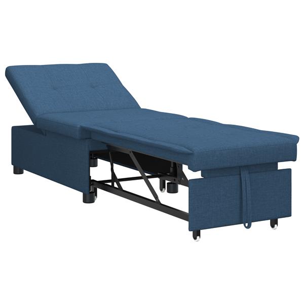 Grote foto vidaxl sofa bed 3 in 1 uittrekbaar ontwerp in blauw stof huis en inrichting bankstellen