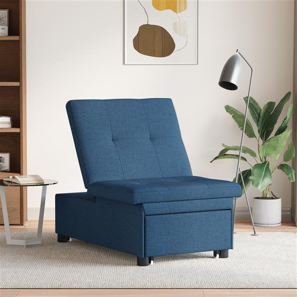 Grote foto vidaxl sofa bed 3 in 1 uittrekbaar ontwerp in blauw stof huis en inrichting bankstellen