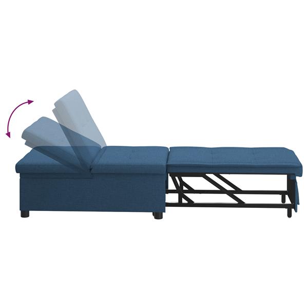 Grote foto vidaxl sofa bed 3 in 1 uittrekbaar ontwerp in blauw stof huis en inrichting bankstellen