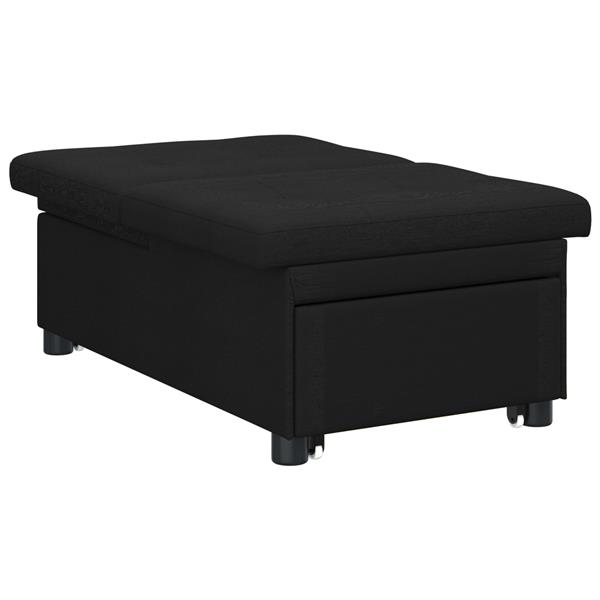 Grote foto vidaxl 3 in 1 sofa bed met uittrekbaar ontwerp in zwarte stof huis en inrichting bankstellen