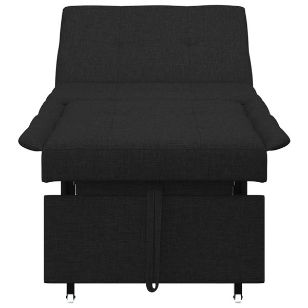 Grote foto vidaxl 3 in 1 sofa bed met uittrekbaar ontwerp in zwarte stof huis en inrichting bankstellen