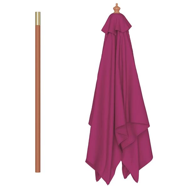 Grote foto vidaxl parasol met houten paal 150x200 cm bordeauxrood tuin en terras overige tuin en terras