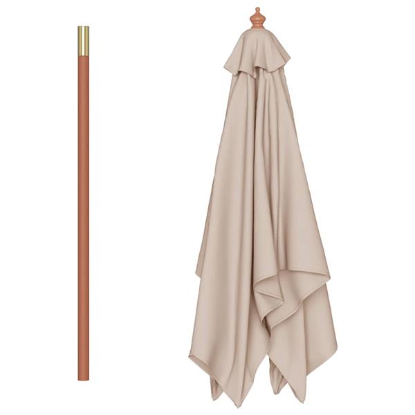 Grote foto vidaxl parasol met houten paal 150x200 cm taupe tuin en terras overige tuin en terras