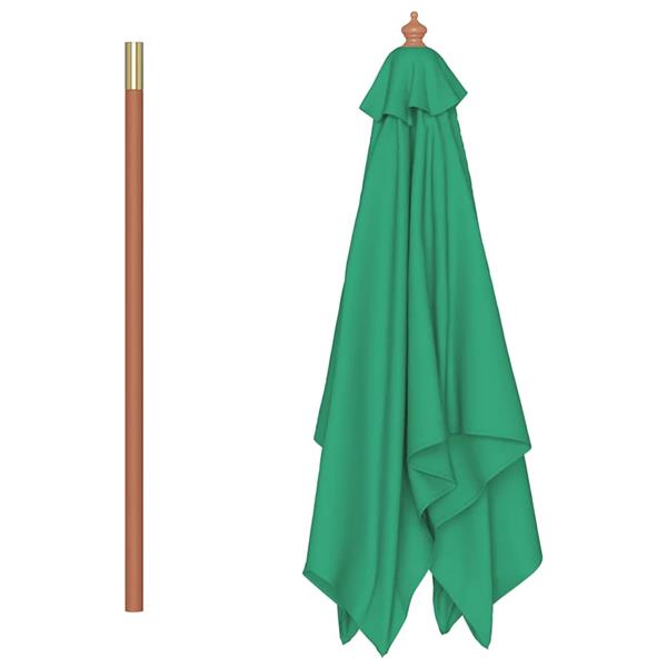 Grote foto vidaxl parasol met houten paal 150x200 cm groen tuin en terras overige tuin en terras