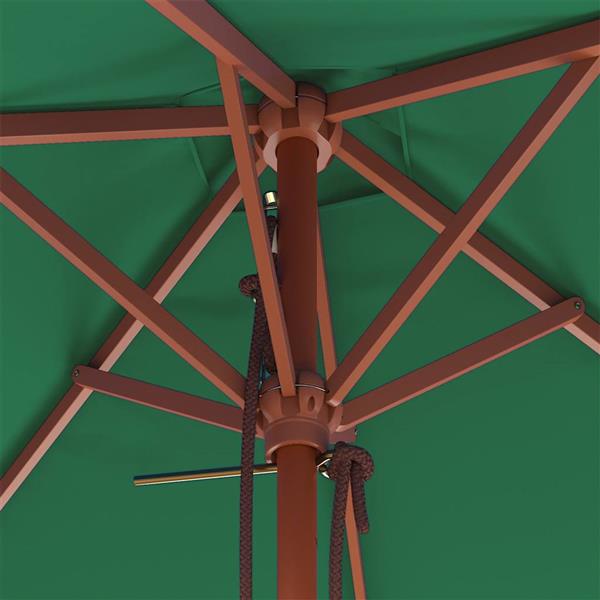 Grote foto vidaxl parasol met houten paal 150x200 cm groen tuin en terras overige tuin en terras