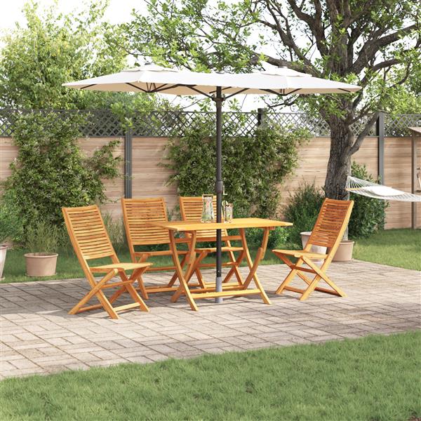 Grote foto vidaxl 5 delige tuin eetset massief hout acacia tuin en terras tuinmeubelen