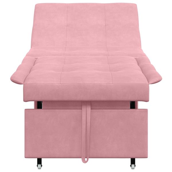 Grote foto vidaxl 3 in 1 sofa bed uittrekmodel roze fluweel huis en inrichting bankstellen