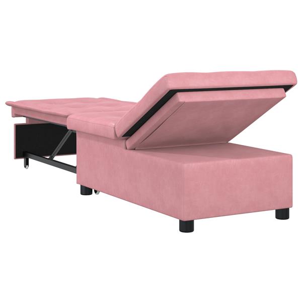 Grote foto vidaxl 3 in 1 sofa bed uittrekmodel roze fluweel huis en inrichting bankstellen