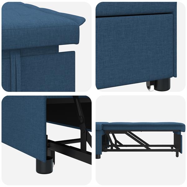 Grote foto vidaxl sofa bed 3 in 1 uittrekbaar ontwerp in blauw stof huis en inrichting bankstellen