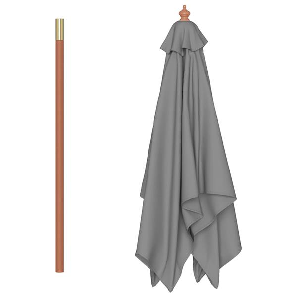 Grote foto vidaxl parasol met houten paal 150x200 cm antraciet tuin en terras overige tuin en terras