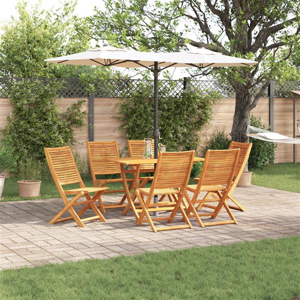 Grote foto vidaxl 7 delige tuin eetset massief hout acacia tuin en terras tuinmeubelen