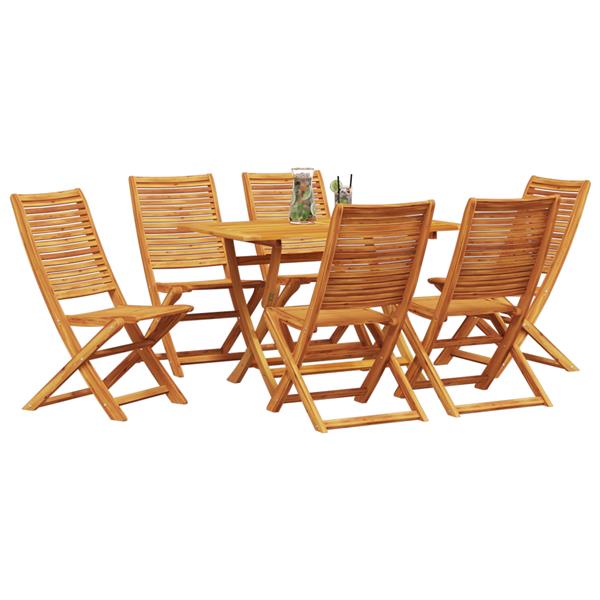 Grote foto vidaxl 7 delige tuin eetset massief hout acacia tuin en terras tuinmeubelen