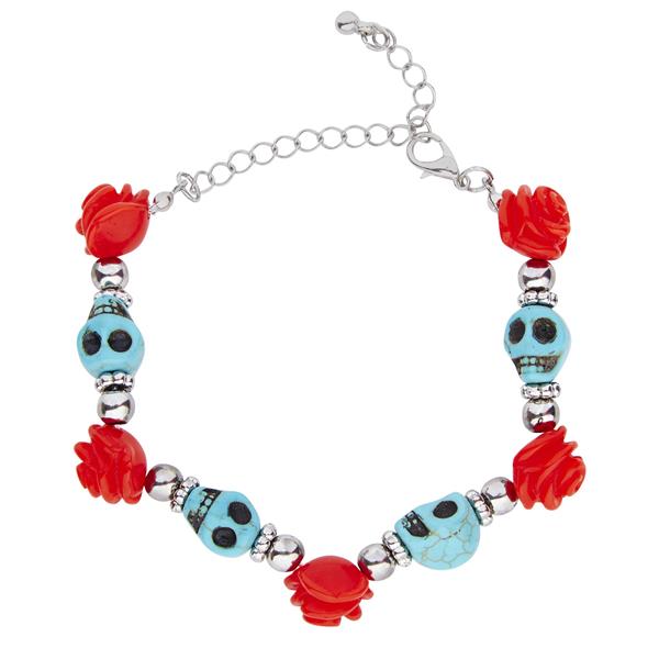 Grote foto armband azuur schedel rode rozen verzamelen overige verzamelingen