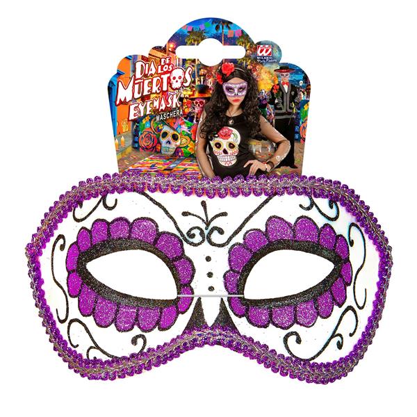 Grote foto oogmasker dia de los muertos zwart paars verzamelen overige verzamelingen