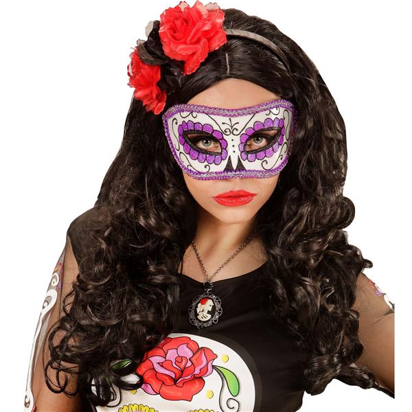 Grote foto oogmasker dia de los muertos zwart paars verzamelen overige verzamelingen
