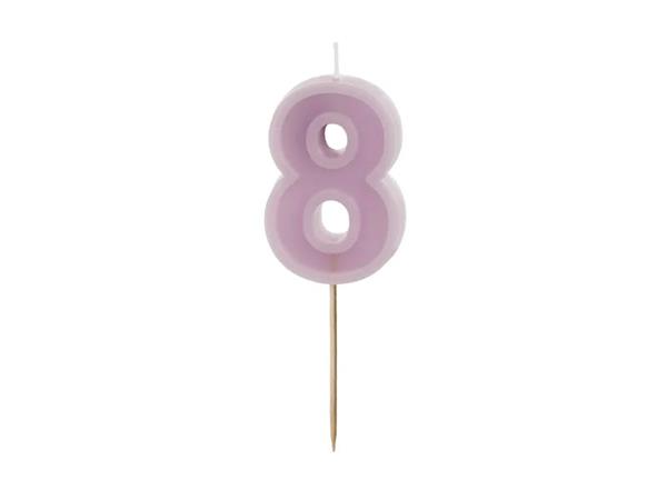 Grote foto birthday candle number 8 violet 6 cm verzamelen overige verzamelingen