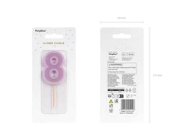 Grote foto birthday candle number 8 violet 6 cm verzamelen overige verzamelingen