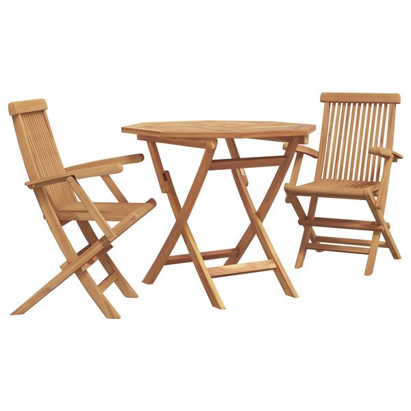 Grote foto vidaxl 3 delige opvouwbare tuin bistro set van massief acaciahout tuin en terras tuinmeubelen