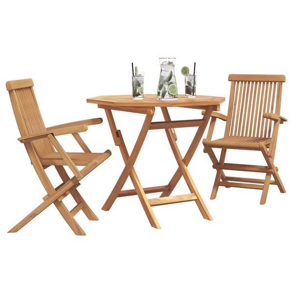 Grote foto vidaxl 3 delige opvouwbare tuin bistro set van massief acaciahout tuin en terras tuinmeubelen