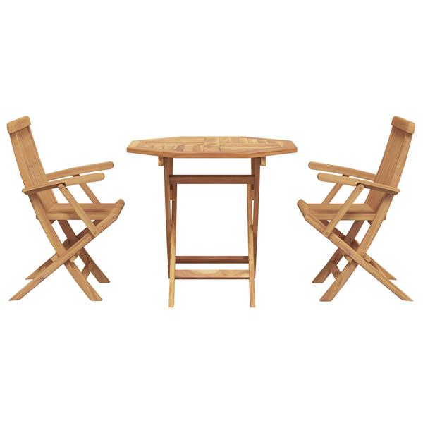 Grote foto vidaxl 3 delige opvouwbare tuin bistro set van massief acaciahout tuin en terras tuinmeubelen