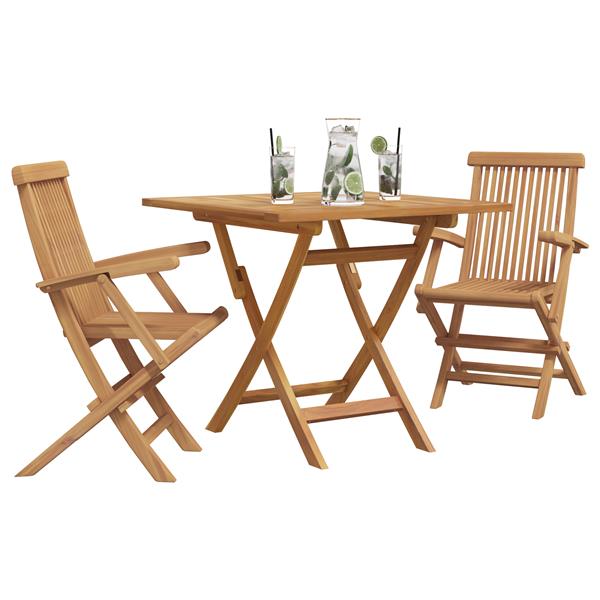 Grote foto vidaxl 3 delige inklapbare tuin bistro set massief hout acacia tuin en terras tuinmeubelen