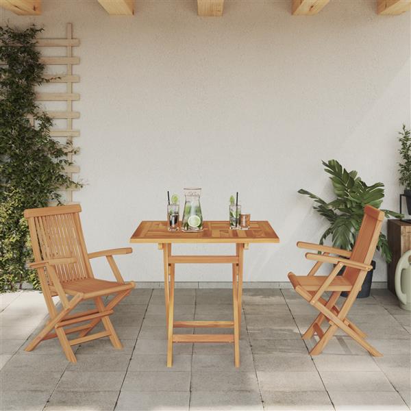 Grote foto vidaxl 3 delige inklapbare tuin bistro set massief hout acacia tuin en terras tuinmeubelen
