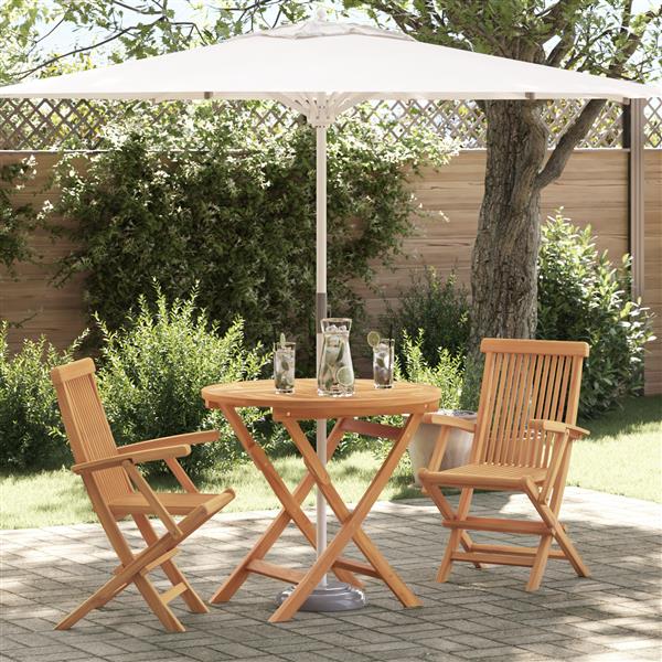 Grote foto vidaxl 3 delige inklapbare tuin bistro set massief hout acacia tuin en terras tuinmeubelen