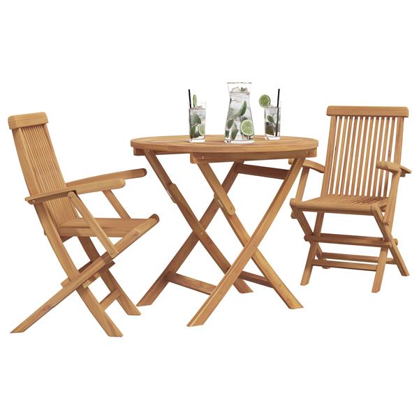Grote foto vidaxl 3 delige inklapbare tuin bistro set massief hout acacia tuin en terras tuinmeubelen