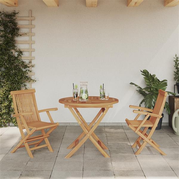 Grote foto vidaxl 3 delige inklapbare tuin bistro set massief hout acacia tuin en terras tuinmeubelen