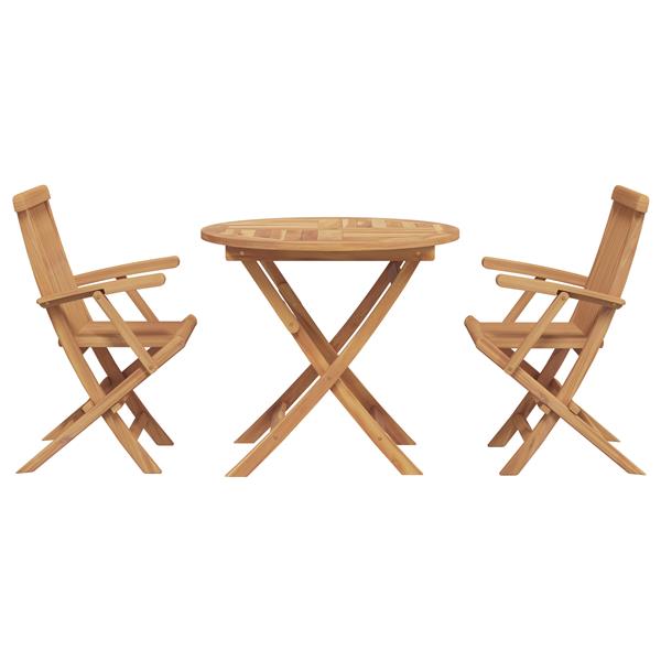 Grote foto vidaxl 3 delige inklapbare tuin bistro set massief hout acacia tuin en terras tuinmeubelen
