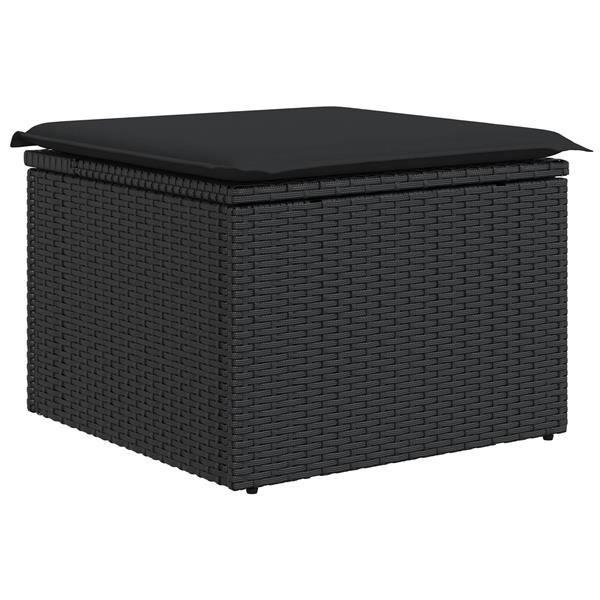 Grote foto vidaxl 6 delige tuinbankenset met kussens poly rattan zwart tuin en terras tuinmeubelen