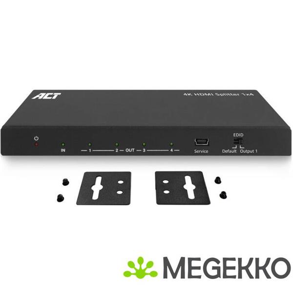 Grote foto act 4k hdmi splitter. 1 in 4 out. edid ondersteuning computers en software videokaarten
