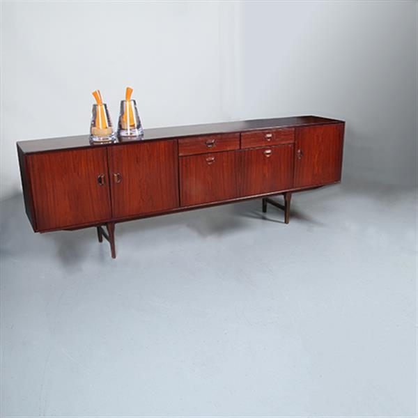 Grote foto vintage dressoir door fristho in palissander met grote bar 2 laden en 3 deuren ca 1965 no.301860 antiek en kunst stoelen en banken