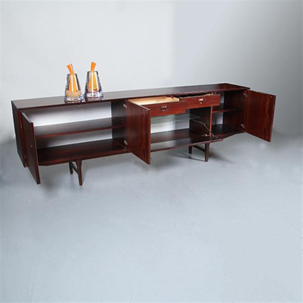 Grote foto vintage dressoir door fristho in palissander met grote bar 2 laden en 3 deuren ca 1965 no.301860 antiek en kunst stoelen en banken