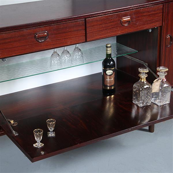 Grote foto vintage dressoir door fristho in palissander met grote bar 2 laden en 3 deuren ca 1965 no.301860 antiek en kunst stoelen en banken