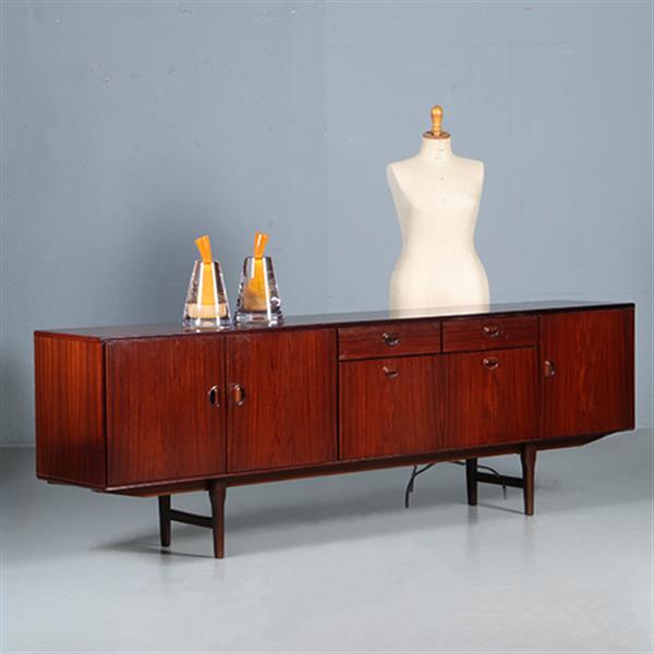 Grote foto vintage dressoir door fristho in palissander met grote bar 2 laden en 3 deuren ca 1965 no.301860 antiek en kunst stoelen en banken