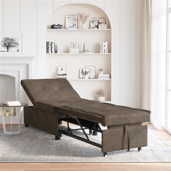 Grote foto vidaxl 3 in 1 uittrekbaar sofa bed in legergroen faux suede huis en inrichting bankstellen