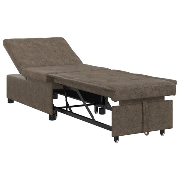 Grote foto vidaxl 3 in 1 uittrekbaar sofa bed in legergroen faux suede huis en inrichting bankstellen