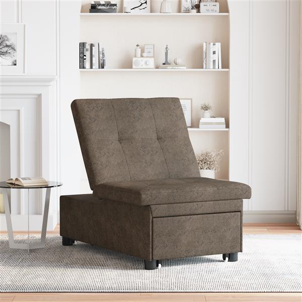 Grote foto vidaxl 3 in 1 uittrekbaar sofa bed in legergroen faux suede huis en inrichting bankstellen
